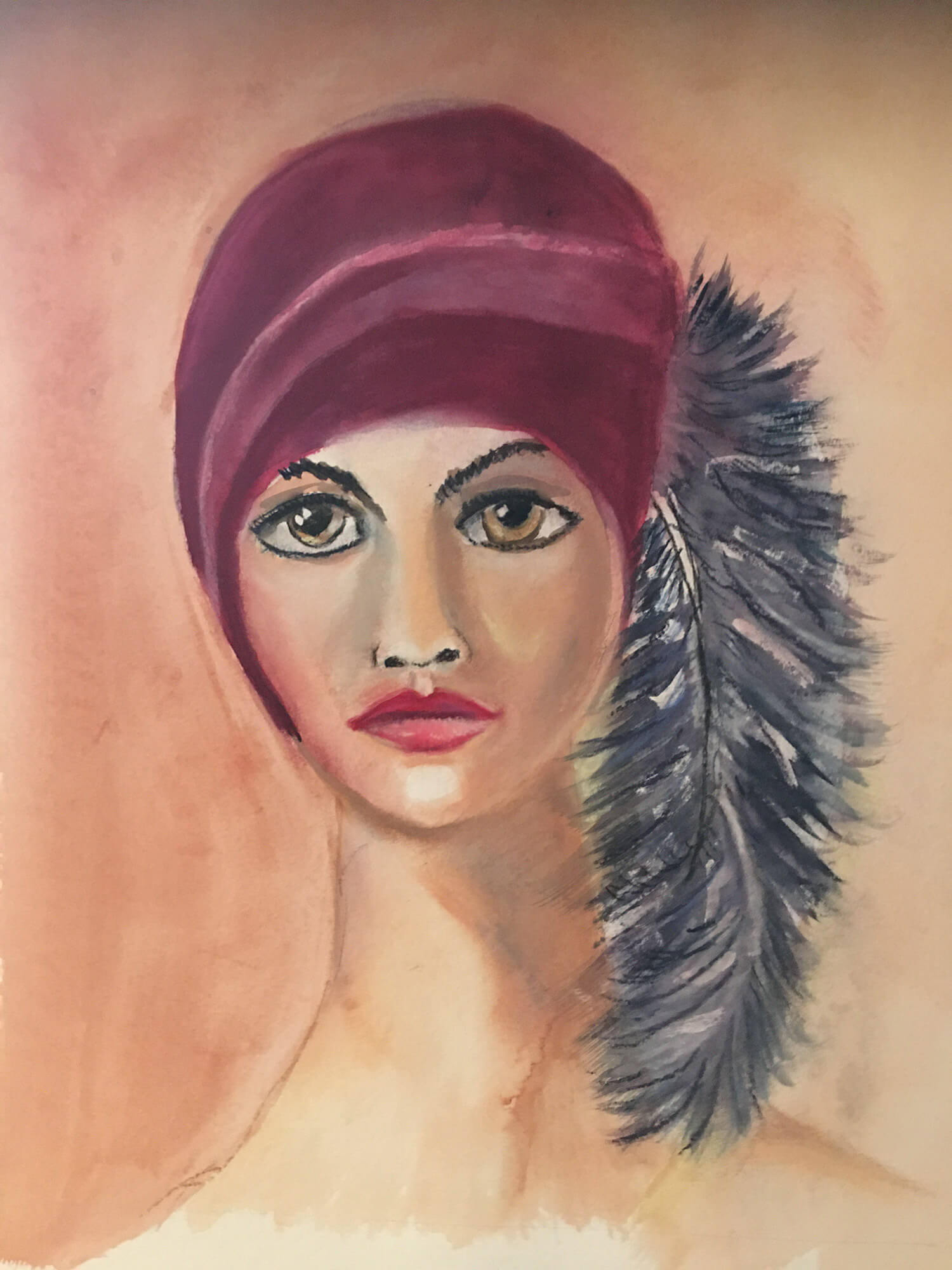 Bild „Frau mit Hut“ von Susanne Lamche